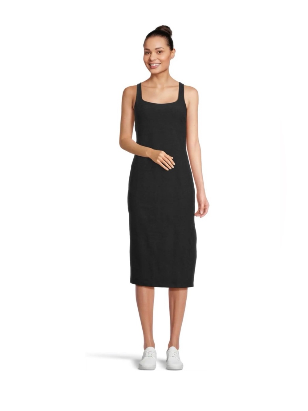 Beyond Yoga Black Spacedye Icon Midi Dress Medium